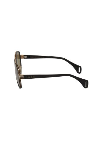 Gucci Gg0448s 002 Aviator Negro Cafe Ambar Acetato | Sunnies.uno