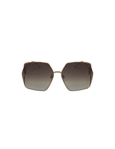 Gucci GG0855SK 005 Square Shape Negro Dorado Original