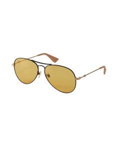 Gucci Gg0515s 003 Aviator Sunglasses Ambar Transparente Negro | Sun...