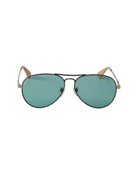 Gucci Gg0515s 005 Aviator Sunglasses Verde Transparente Negr | Sunn...
