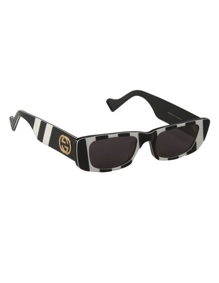 Gucci Gg0516S 011 Rectangle Shape Negro Blanco Zebra Original | Sunnies.uno