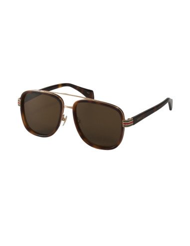 Gucci Gg0448s 005 Aviator Carey Cafe Ambar Acetato Original | Sunni...