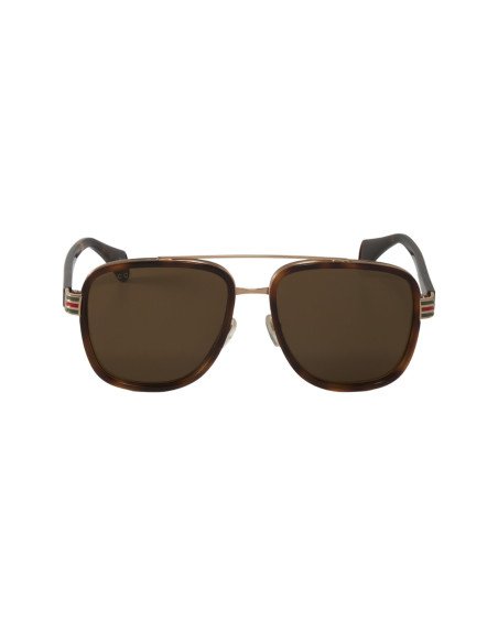 Gucci Gg0448s 005 Aviator Carey Cafe Ambar Acetato Original | Sunni...