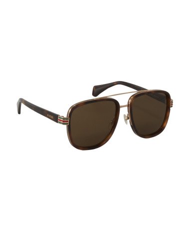 Gucci Gg0448s 005 Aviator Carey Cafe Ambar Acetato Original | Sunni...