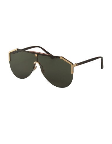 Gucci GG0584S 002 Aviator Square Negro Dorado Original | Sunnies.uno