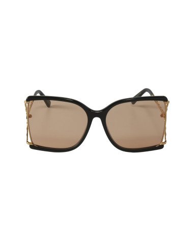 Gucci GG0592SK 002 Square Shape Naranja Transparente Negro