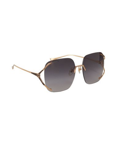 Gucci GG0646S 001 Square Shape Gris Degradado Dorado | Sunnies.uno