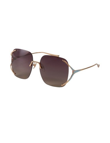 Gucci GG0646S 003 Square Shape Vino Degradado Dorado