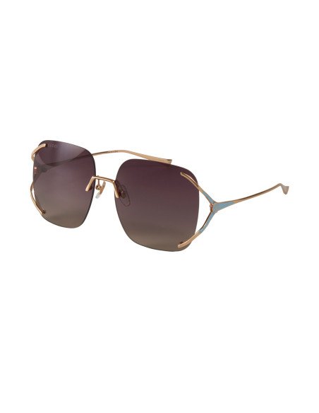 Gucci GG0646S 003 Square Shape Vino Degradado Dorado