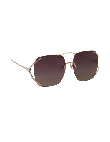 Gucci GG0646S 003 Square Shape Vino Degradado Dorado