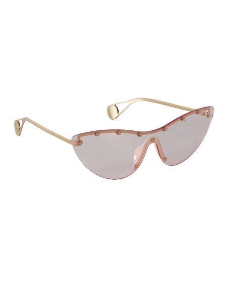 Gucci GG0666S 004 Eye Cat Stars Rosa Transparente