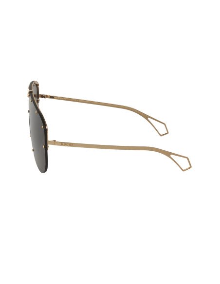 Gucci GG0667S 001 Aviator Fashion Negro Dorado Original