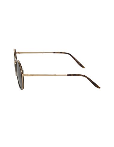Gucci Gg0677SK 001 Round Metal Negro Dorado Original | Sunnies.uno