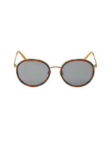 Gucci Gg0677SK 004 Round Metal Carey Verde Naranja Gris | Sunnies.uno