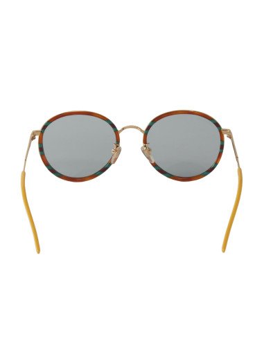 Gucci Gg0677SK 004 Round Metal Carey Verde Naranja Gris | Sunnies.uno