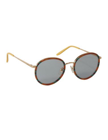 Gucci Gg0677SK 004 Round Metal Carey Verde Naranja Gris | Sunnies.uno