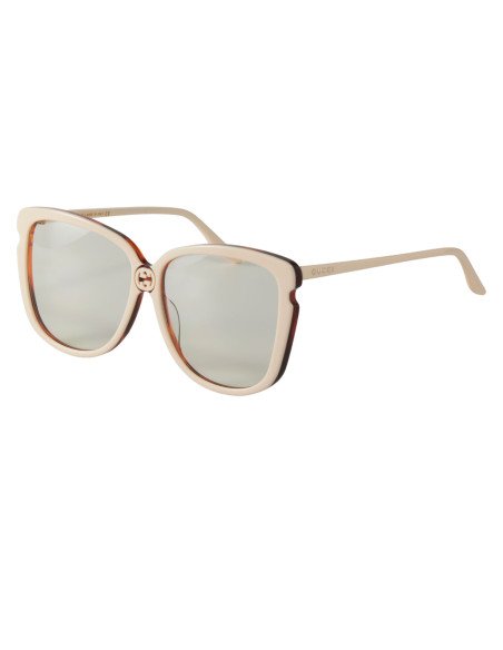 Gucci GG0709S 003 Square Shape Ivory White yellow