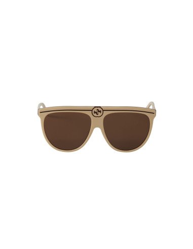 Gucci Gg0732S 002 Fashion Aviator Ivory White Cafe transparente | Sunnies.UNO