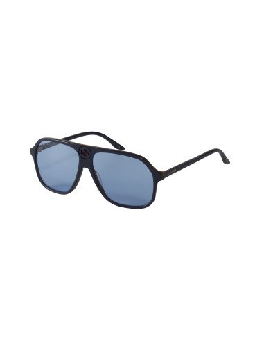 Gucci Gg0734s 002 Square Aviator Azul Naranja transparente | Sunnie...