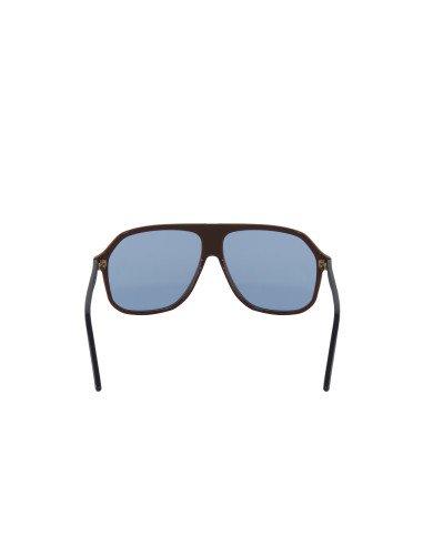 Gucci Gg0734s 002 Square Aviator Azul Naranja transparente | Sunnie...