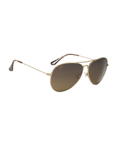 Maui Jim MJ-264-16 Mavericks Aviator Titanium Polarized Coffe | Sunnies.uno