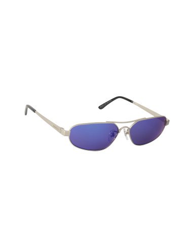 Balenciaga BB0227S 004 Oval Shape Blue Silver