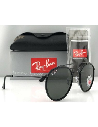 Ray Ban Rb3647n 002/58 Round Double Bridge Negro Polarizado | Sunni...