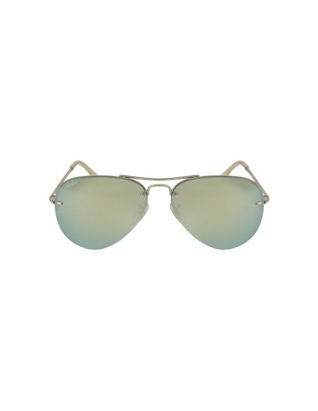 Ray Ban RB3449 9043/30 Aviator Plata Espejo Gris | Sunnies.uno