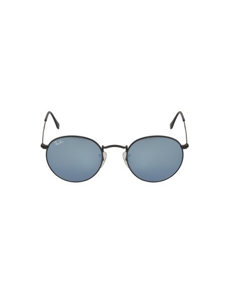 Ray Ban RB3447 002/30 Round Metal Negro Plata Espejo Original | Sun...