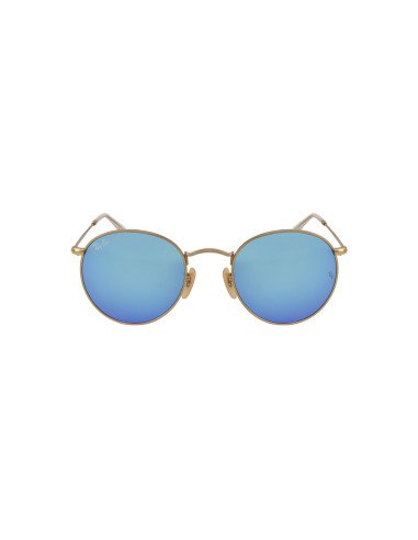 Ray Ban Rb3447 112/17 Round Metal Azul Espejo Dorado Icon | Sunnies...