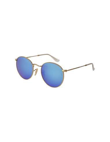 Ray Ban Rb3447 112/17 Round Metal Azul Espejo Dorado Icon | Sunnies...