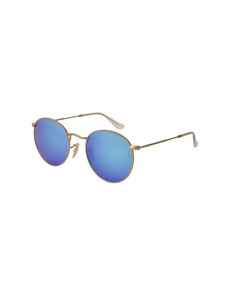 Ray Ban Rb3447 112/17 Round Metal Azul Espejo Dorado Icon | Sunnies...