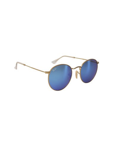 Ray Ban Rb3447 112/17 Round Metal Azul Espejo Dorado Icon | Sunnies...
