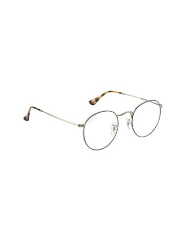 Ray Ban Rb3447v 2970 Round Metal Optics Blue Silver Original | Sunn...