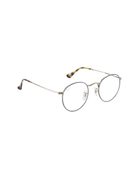 Ray Ban Rb3447v 2970 Round Metal Optics Blue Silver Original | Sunn...