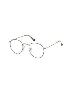 Ray Ban Rb3447v 2970 Round Metal Optics Blue Silver Original | Sunn...