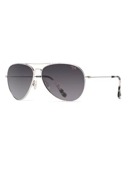 Maui Jim MJ-264 17 Mavericks Aviator Titanium Polarized Gray | Sunnies.uno