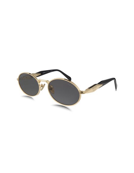 Prada SPR 65ZS ZVN-09T Oval Shape Pale Gold Dark Grey