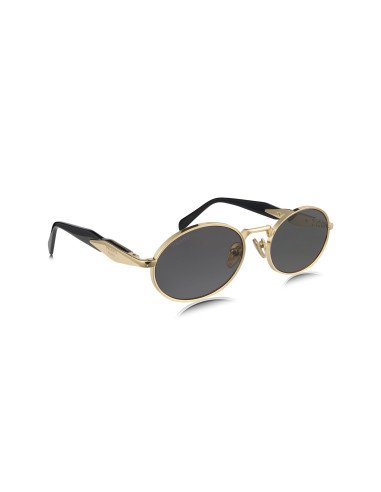 Prada SPR 65ZS ZVN-09T Oval Shape Pale Gold Dark Grey