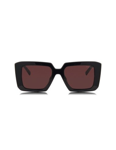 Prada SPR 23YS 1AB-06Q Square Shape Black Red