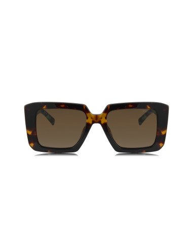 Prada SPR 23YS 2AU-06B Square Shape Tortoise Dark Brown