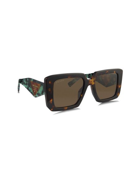 Prada SPR 23YS 2AU-06B Square Shape Tortoise Dark Brown