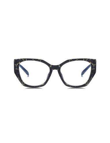 Prada SPR 18WV 19D-1O1 Oftalmico Square Shape Yellow marble