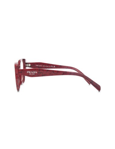 Prada Spr 18wv 15d-1o1 Square Shape Red Marble