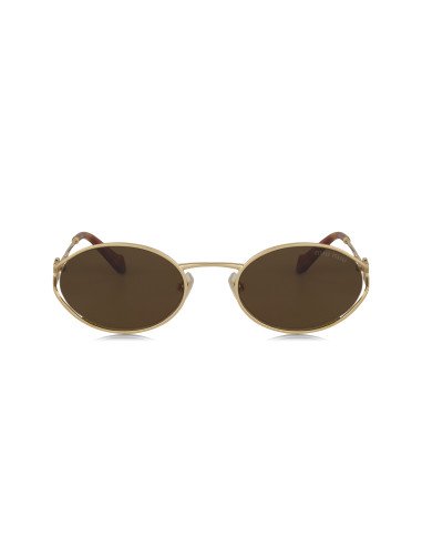 Miu Miu MU 52YS 7OE-01T Oval Shape Gold Coffe