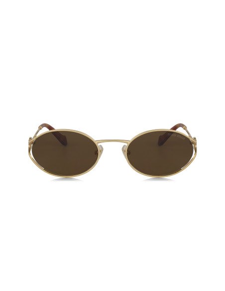 Miu Miu MU 52YS 7OE-01T Oval Shape Gold Coffe