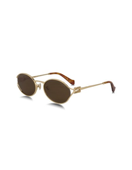 Miu Miu MU 52YS 7OE-01T Oval Shape Gold Coffe