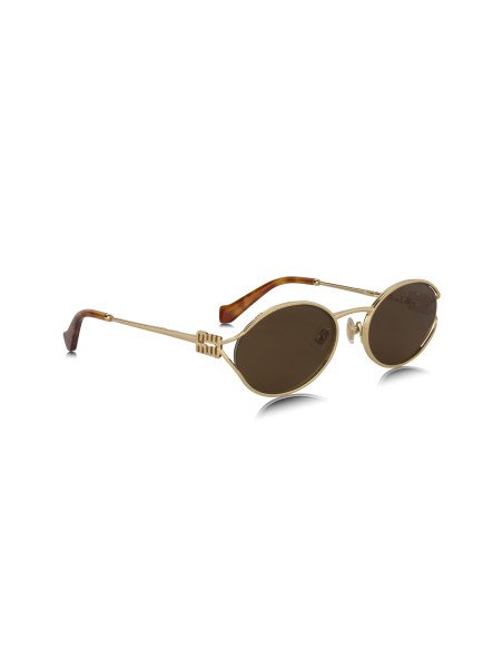 Miu Miu MU 52YS 7OE-01T Oval Shape Gold Coffe