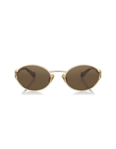 Miu Miu MU 52YS 7OE-01T Oval Shape Gold Coffe