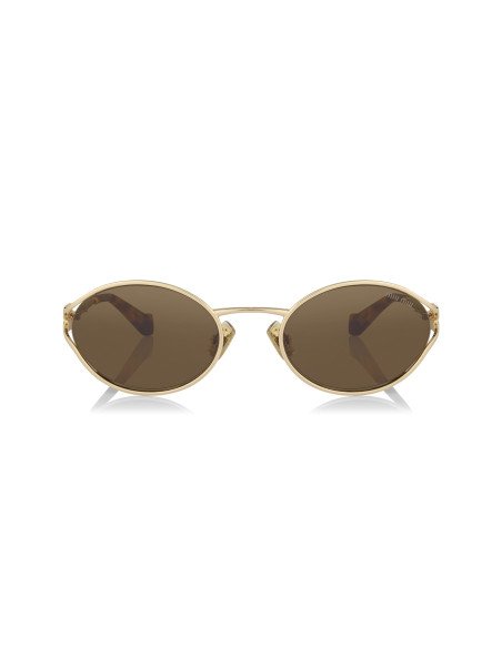 Miu Miu MU 52YS 7OE-01T Oval Shape Gold Coffe